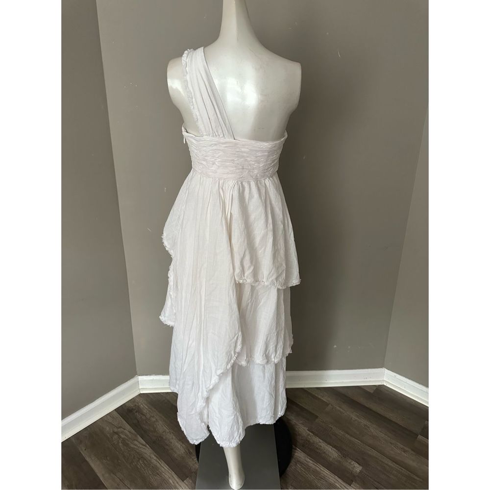 CINQ A SEPT Sori Tiered Cotton One-Shoulder Dress US 0 $465 - Picture 10 of 11